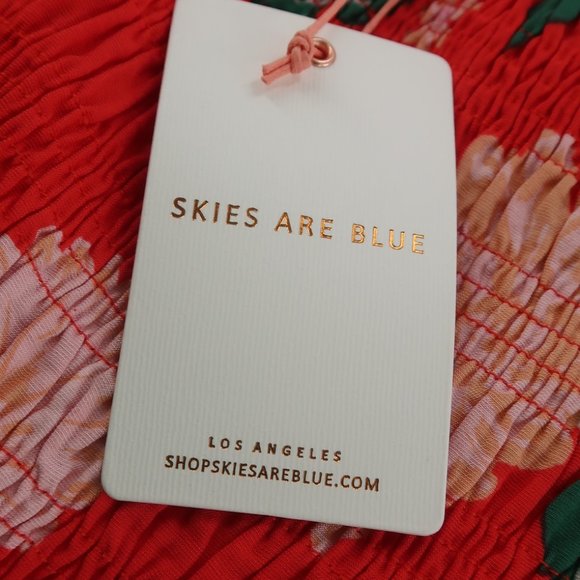 Skies are Blue Women's Fleur Print Off Shoulder Midi Dress Size Small NWT - Picture 7 of 16